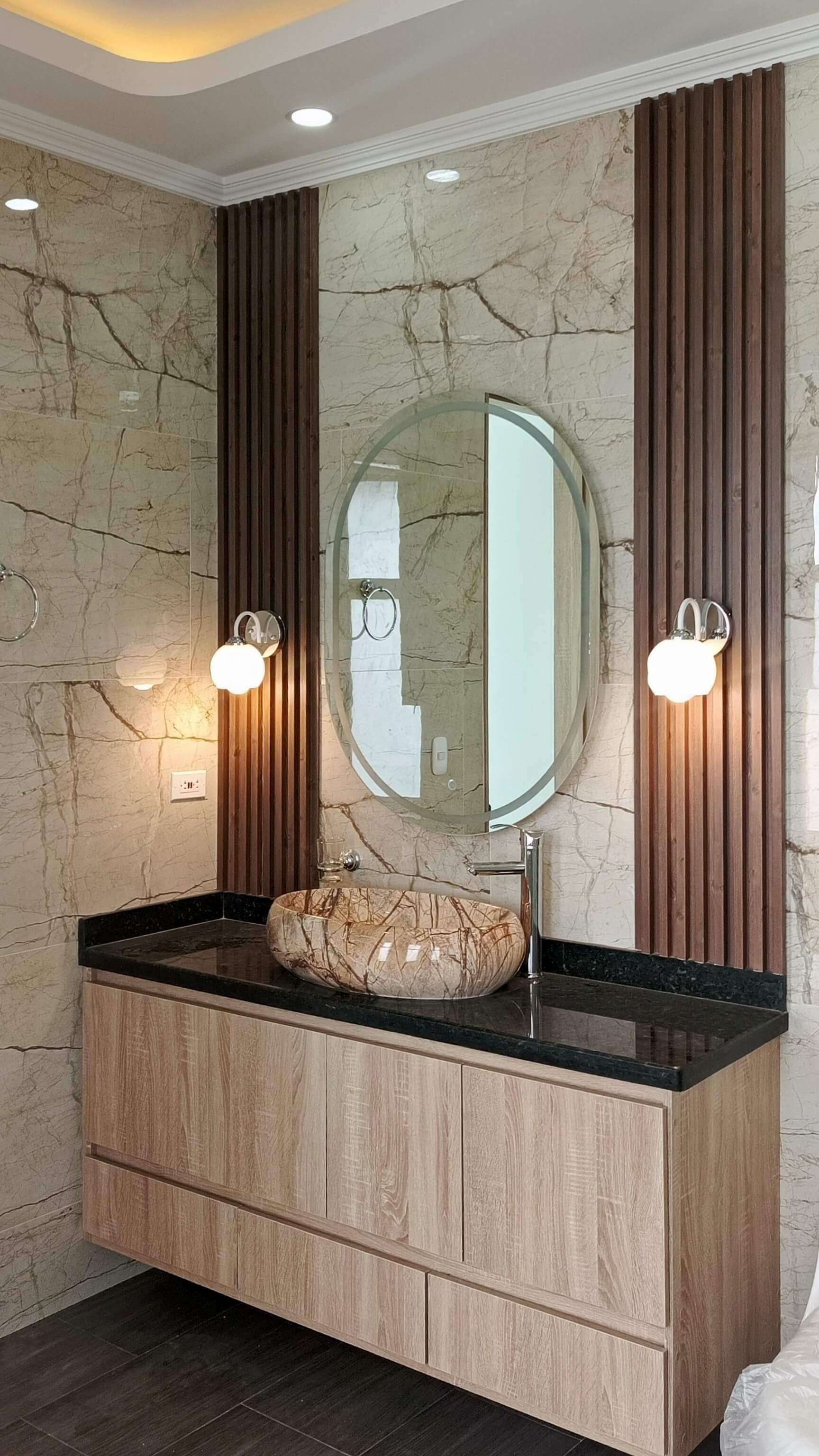Mueble Bajo Lavamanos con Niche Lateral en Fusagasugá - EL PRIMO Carpintería